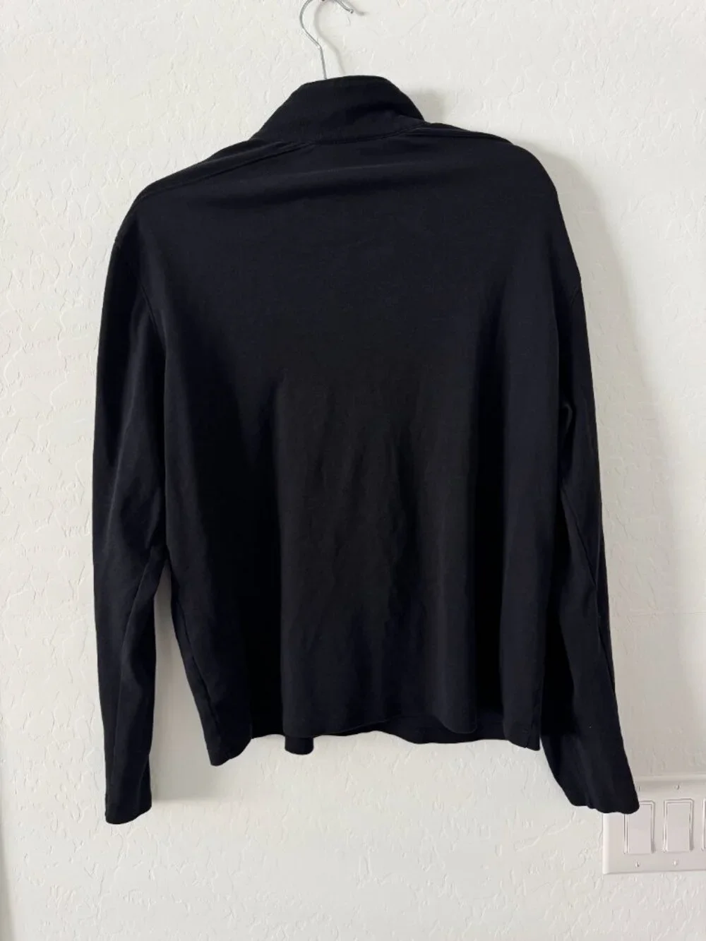 Michael Kors Black Snap Mock Neck Long Sleeve Top Pullover Women's Large